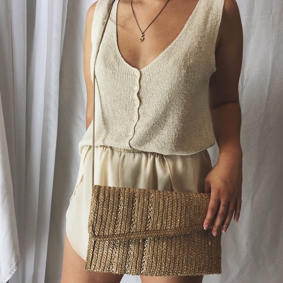 Vintage Handbags - VINTAGE/ 1970s woven shoulder bag